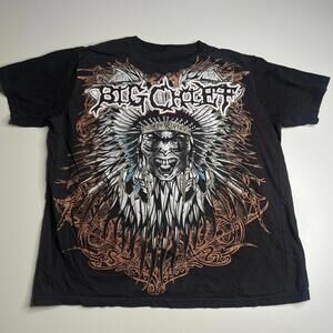 Decoded Big Chief Native American Headdress Graphic T-Shirt Black Men’s L USA‎
